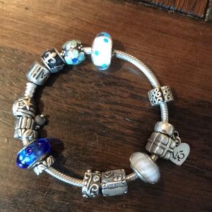 Pandora bracelet with charms